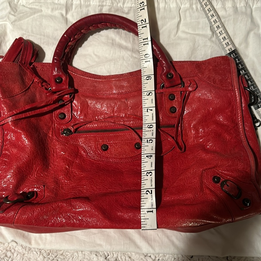 Red Balenciaga Motocross City Bag